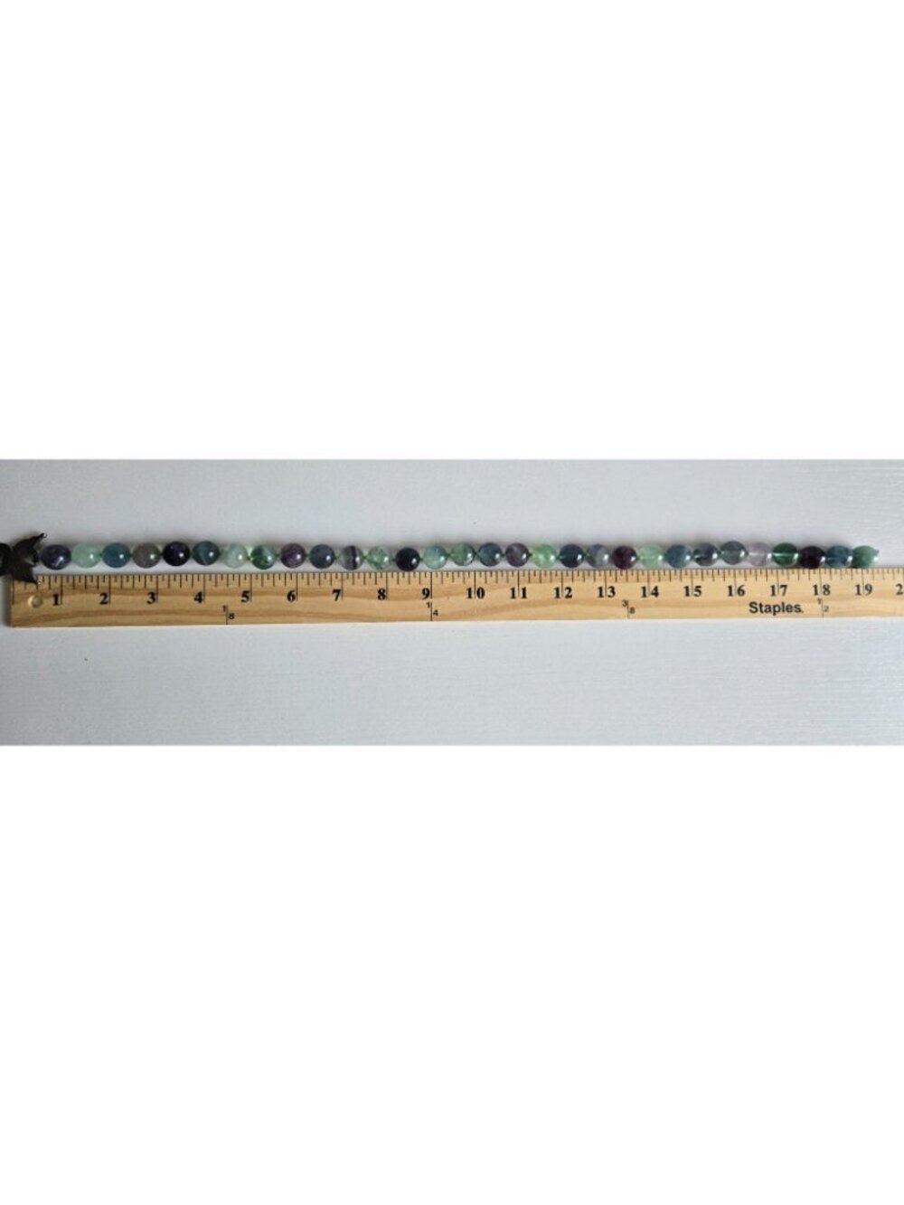 Rainbow Fluorite 14-16 mm Bead Necklace Semi-Precious Gemstone Butterfly Clasp - Picture 7 of 7